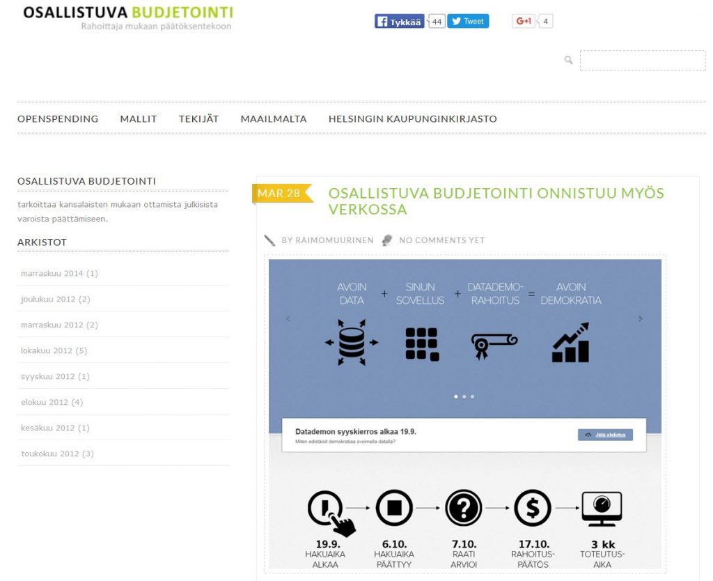 OB-sivusto toimii aiheen tiedon kokoamisalustana.